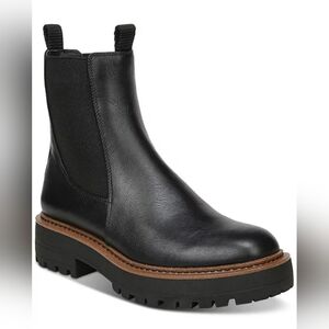 Sam Edelman Women's Laguna Lug-Sole Leather Chelsea Booties Black Size 9.5  NWOB